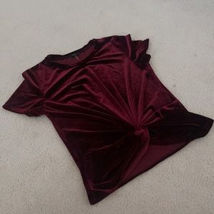 Nordstrom Soprano Twist Front Velvet Tee